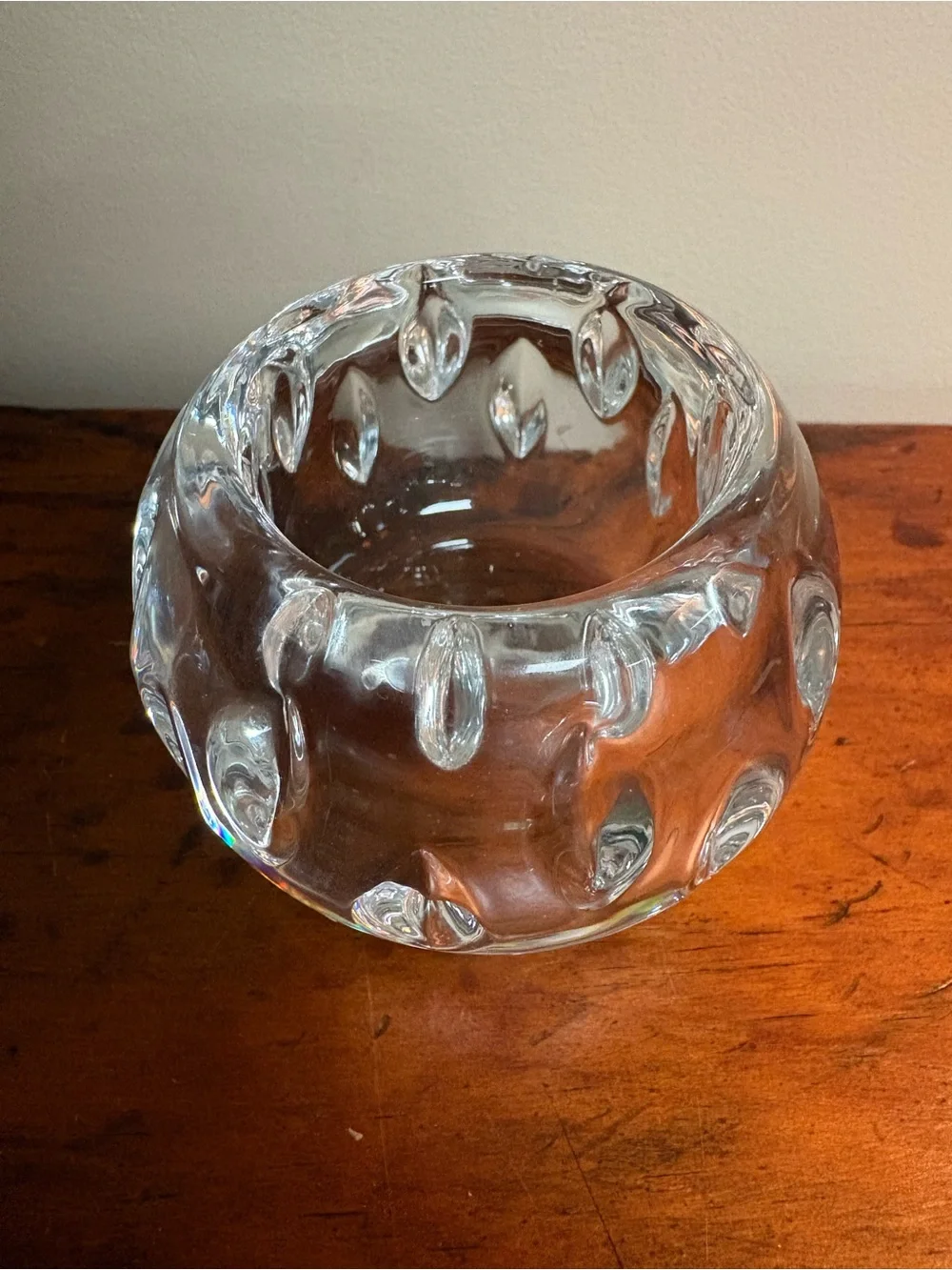 Vintage Full Lead Crystal Artisanal Tealight Candle Holder - Home Accents